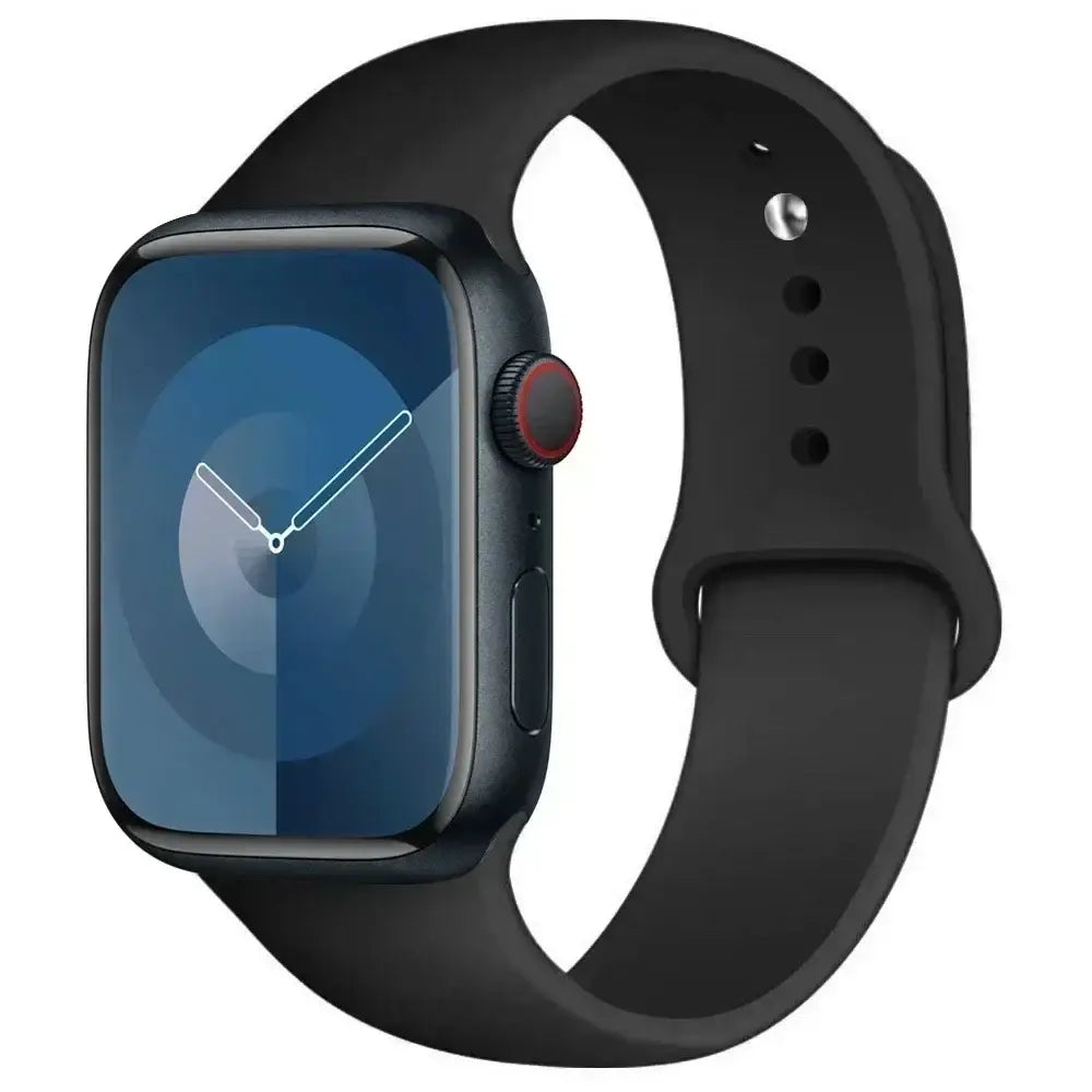 Silicone Band for Apple Watch Series (38mm - 42mm) (available in 45 colours) - Black / 38 40 41 42mm -L - TWS