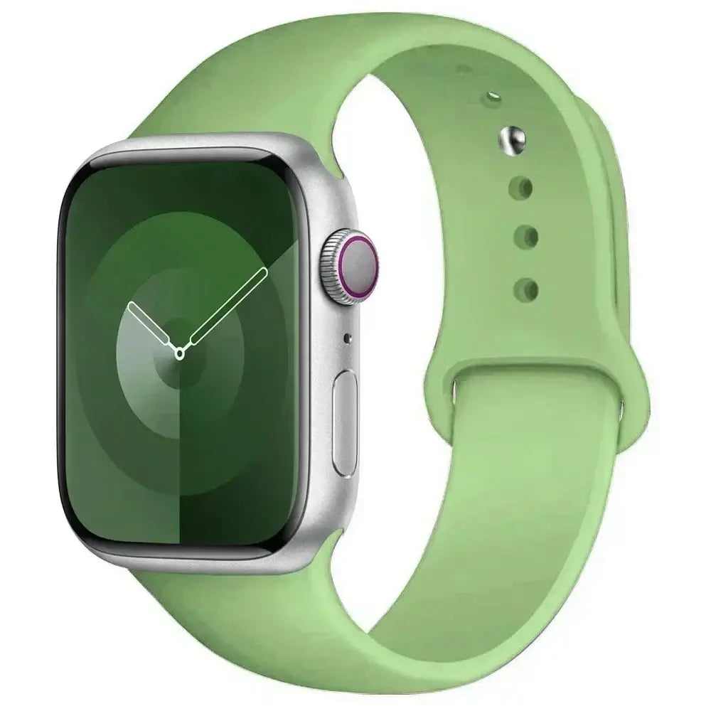 Silicone Band for Apple Watch Series (38mm - 42mm) (available in 45 colours) - Off Mint / 38 40 41 42mm -L - TWS