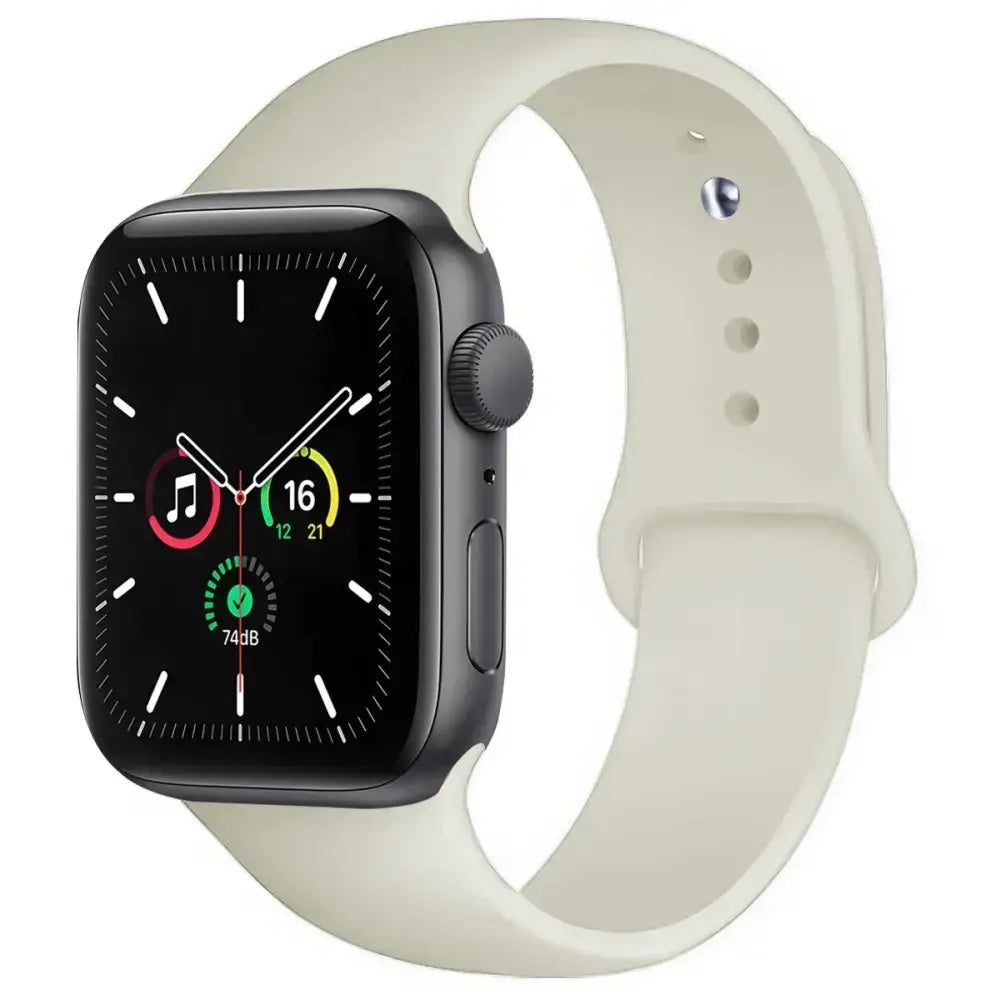 Silicone Band for Apple Watch Series (38mm - 42mm) (available in 45 colours) - Rock White / 38 40 41 42mm -L - TWS