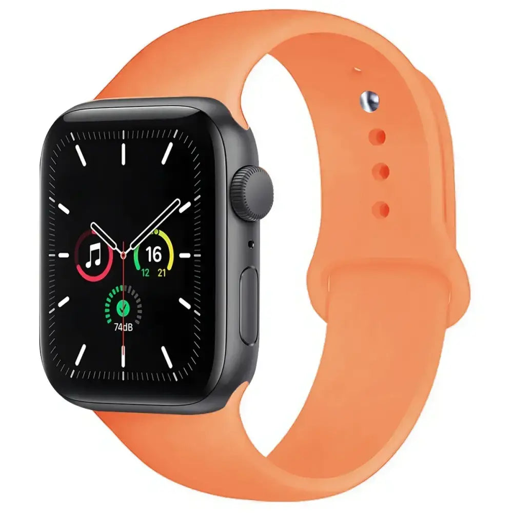 Silicone Band for Apple Watch Series (38mm - 42mm) (available in 45 colours) - Papaya / 38 40 41 42mm -L - TWS