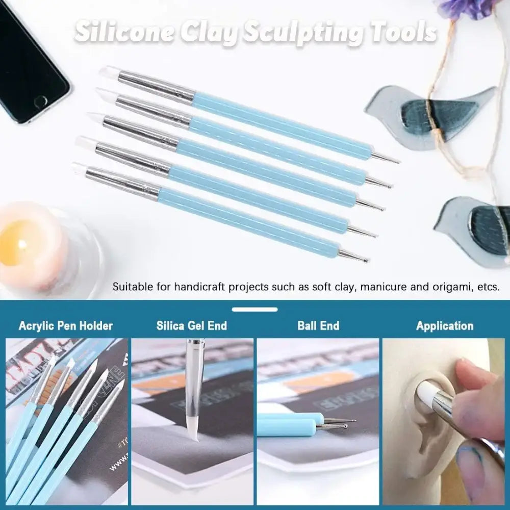 Silicone Clay Sculpting Tool Set (5pcs) - Clay Tool - HBC