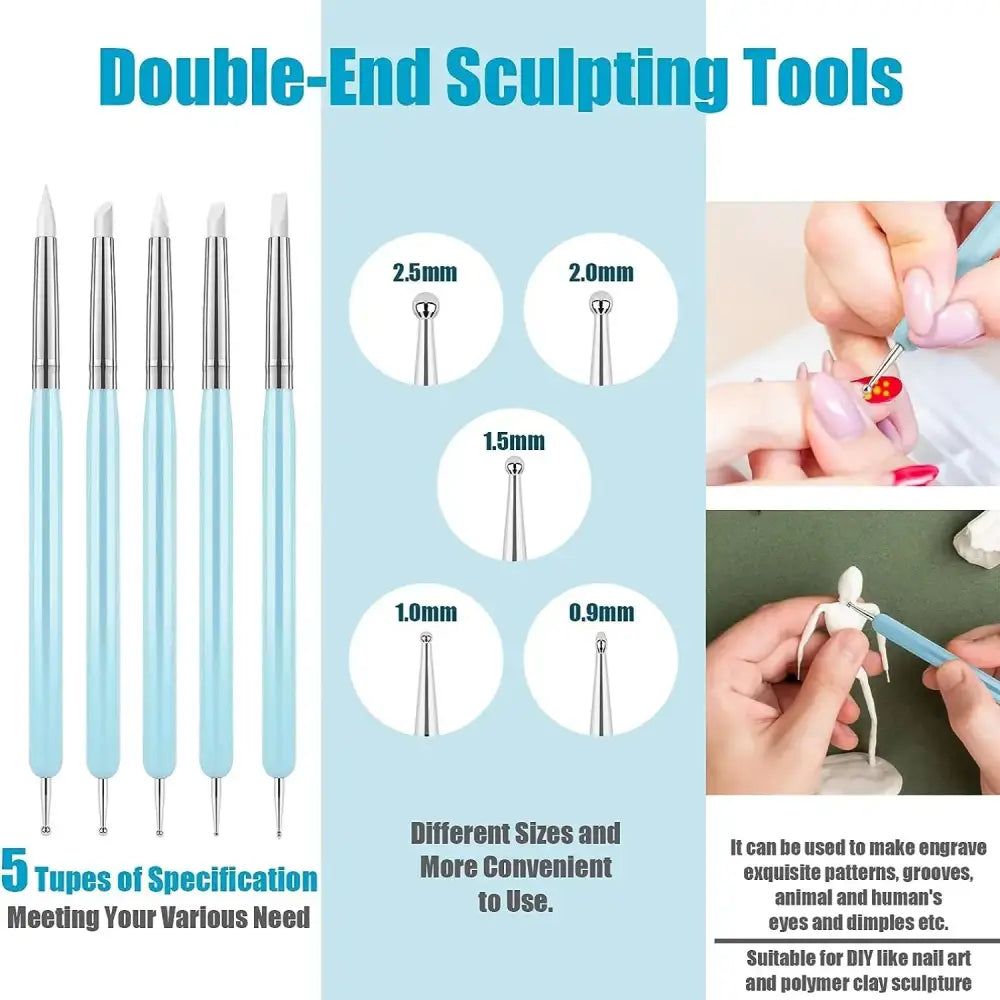 Silicone Clay Sculpting Tool Set (5pcs) - Clay Tool - HBC