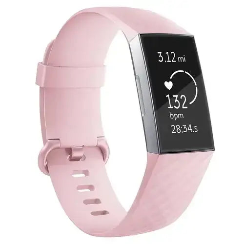 Silicone Replacement Band for Fitbit Charge 3/3SE/4 (available in 2 sizes & 14 colours) - Pink / Small - TWS