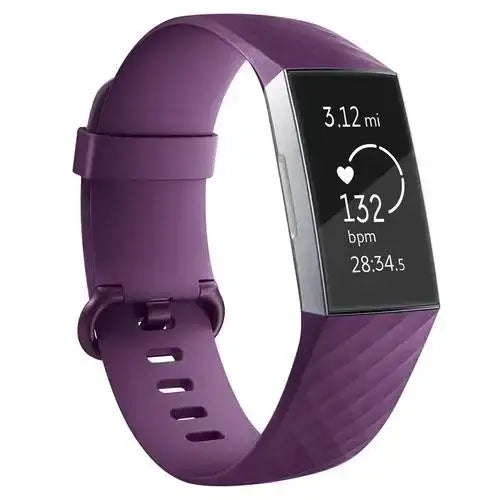 Silicone Replacement Band for Fitbit Charge 3/3SE/4 (available in 2 sizes & 14 colours) - Purple / Small - TWS