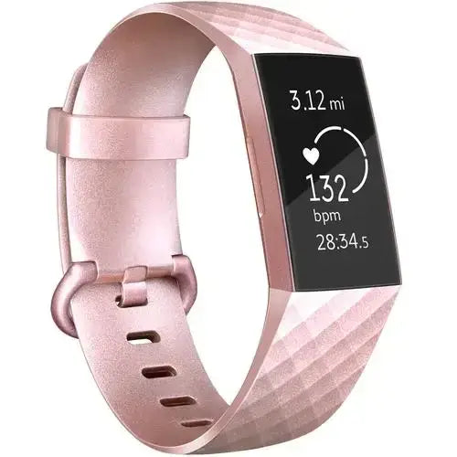 Silicone Replacement Band for Fitbit Charge 3/3SE/4 (available in 2 sizes & 14 colours) - Rose Gold / Small - TWS
