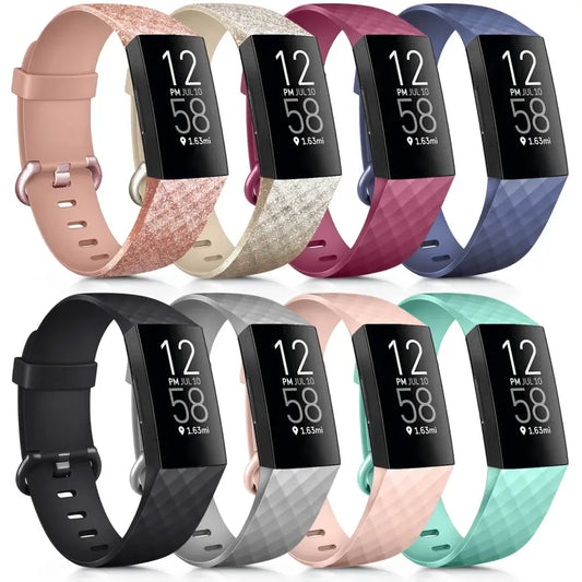 Silicone Replacement Band for Fitbit Charge 3/3SE/4 (available in 2 sizes & 14 colours) - TWS