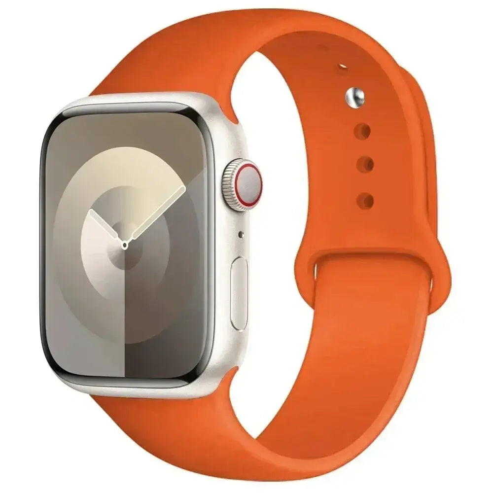 Silicone Replacement Strap for Apple Watch Series (38mm - 42mm) (available in 45 colours) - Orange / 38 40 41 42mm-S