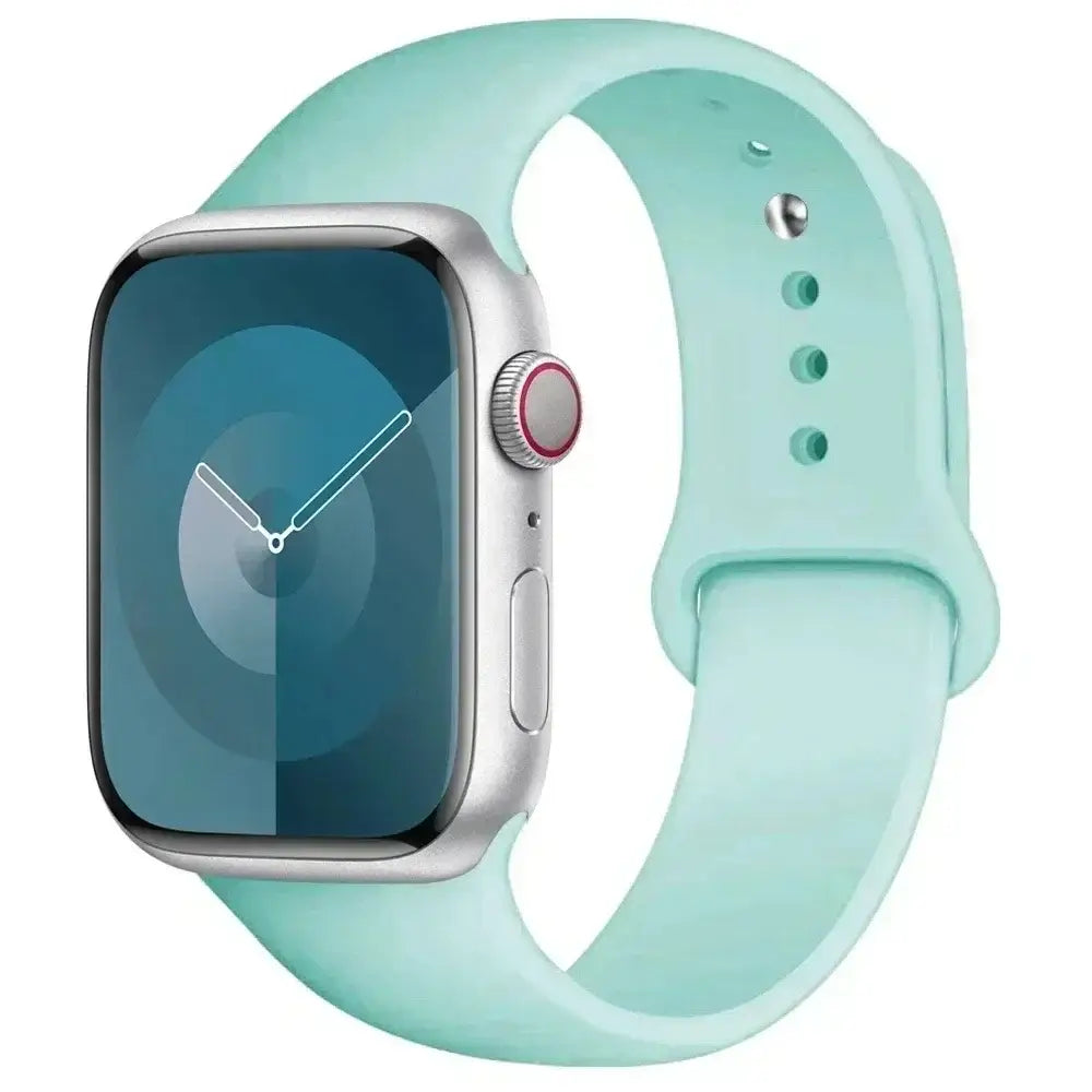 Silicone Replacement Strap for Apple Watch Series (38mm - 42mm) (available in 45 colours) - Bgem Green / 38 40 41