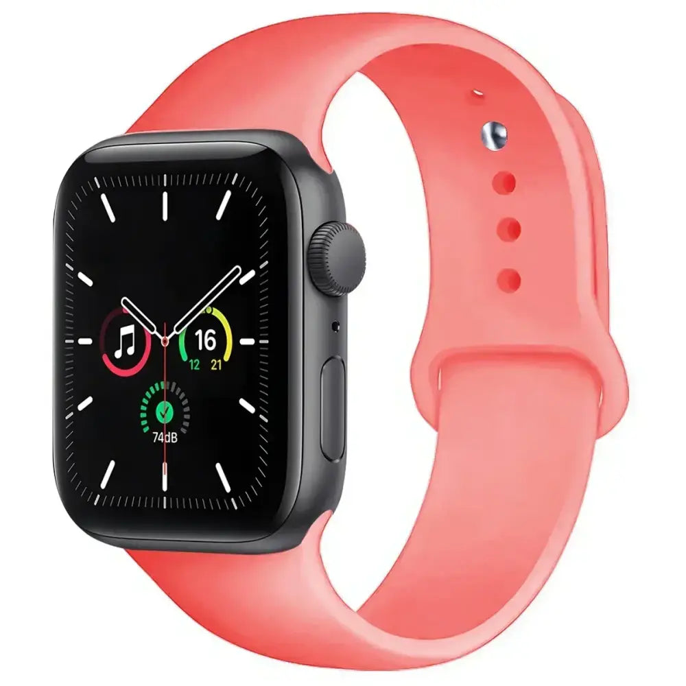 Silicone Replacement Strap for Apple Watch Series (38mm - 42mm) (available in 45 colours) - Rose / 38 40 41 42mm-S - TWS