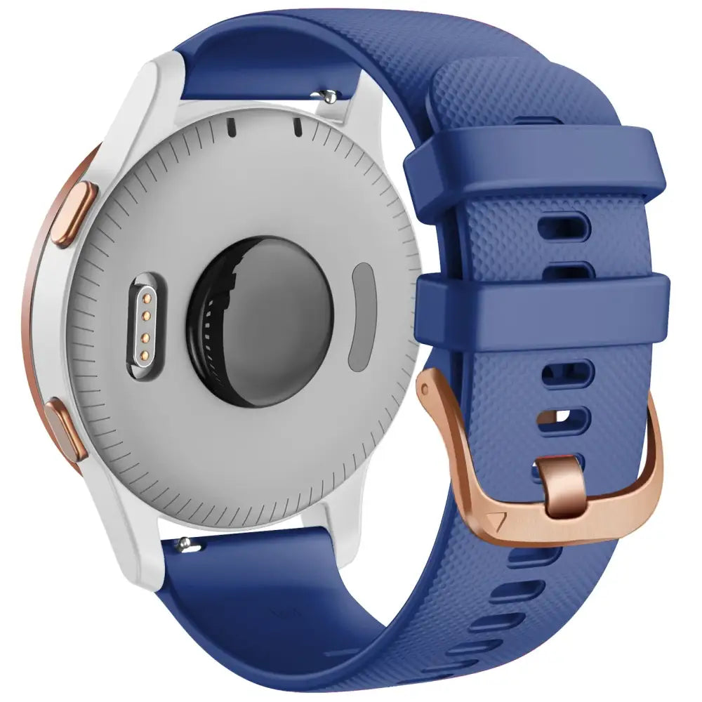 Silicone Replacement Strap for the Garmin Vivoactive 4S Series (available in 10 colours) - Dark Blue / 18mm