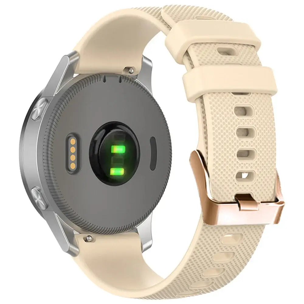 Silicone Replacement Strap for the Garmin Watch Series (available in 10 colours) - Beige / 20mm Width - TWS