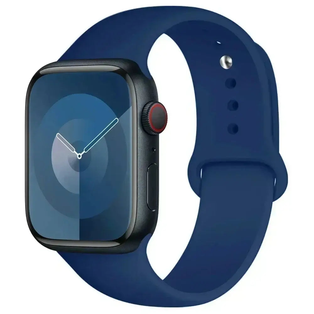 Silicone Sport Band for Apple Watch Series (42mm - 49mm)(available in 45 colours) - Midnight / 42 44 45 46 49mm- S - TWS
