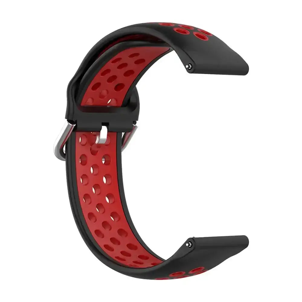 Silicone Sport Strap for the Fitbit Blaze/Versa/Versa 2/Lite Series (15 colours available) - Black Red / Fitbit Blaze