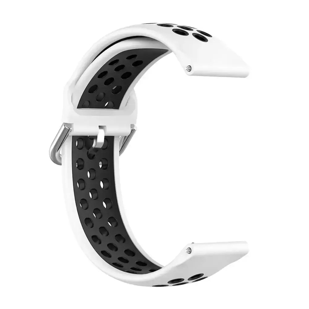 Silicone Sport Strap for the Fitbit Blaze/Versa/Versa 2/Lite Series (15 colours available) - White Black / Fitbit Blaze