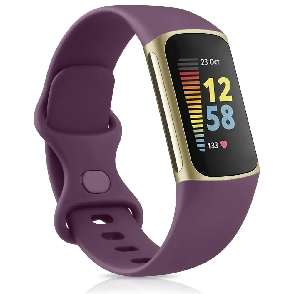 Silicone Sport Strap for the Fitbit Charge 5 Series (25 colours available) - Purple / Small - TWS