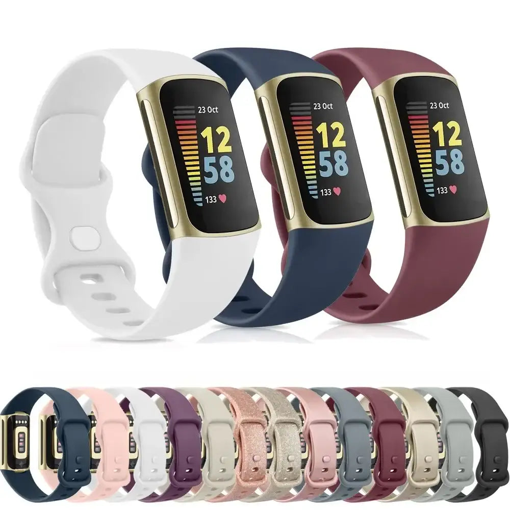 Silicone Sport Strap for the Fitbit Charge 5 Series (25 colours available) - TWS