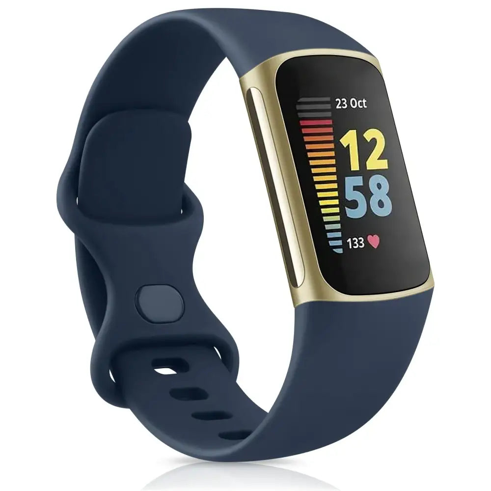 Silicone Sport Strap for the Fitbit Charge 5 Series (25 colours available) - Sea Blue / Small - TWS