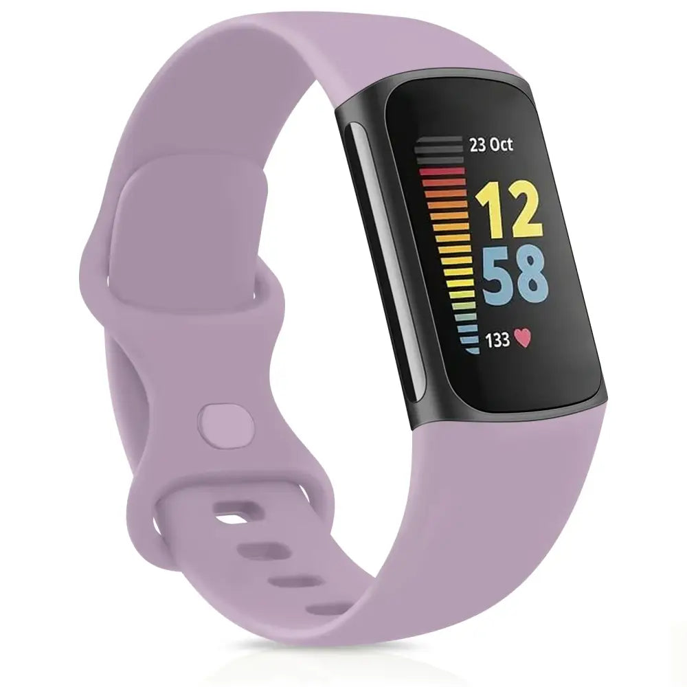 Silicone Sport Strap for the Fitbit Charge 5 Series (25 colours available) - Light Purple / Small - TWS