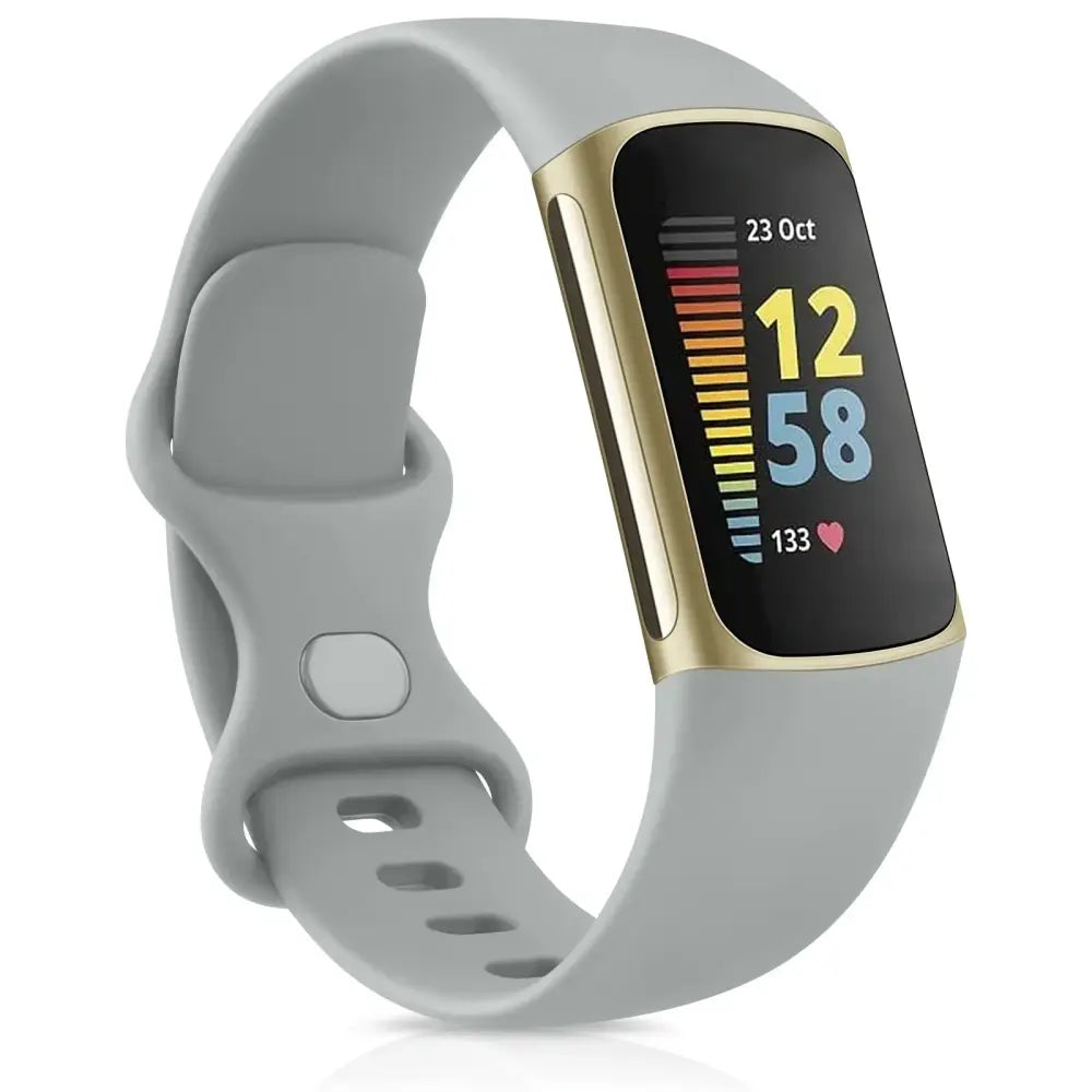Silicone Sport Strap for the Fitbit Charge 5 Series (25 colours available) - Gray / Small - TWS