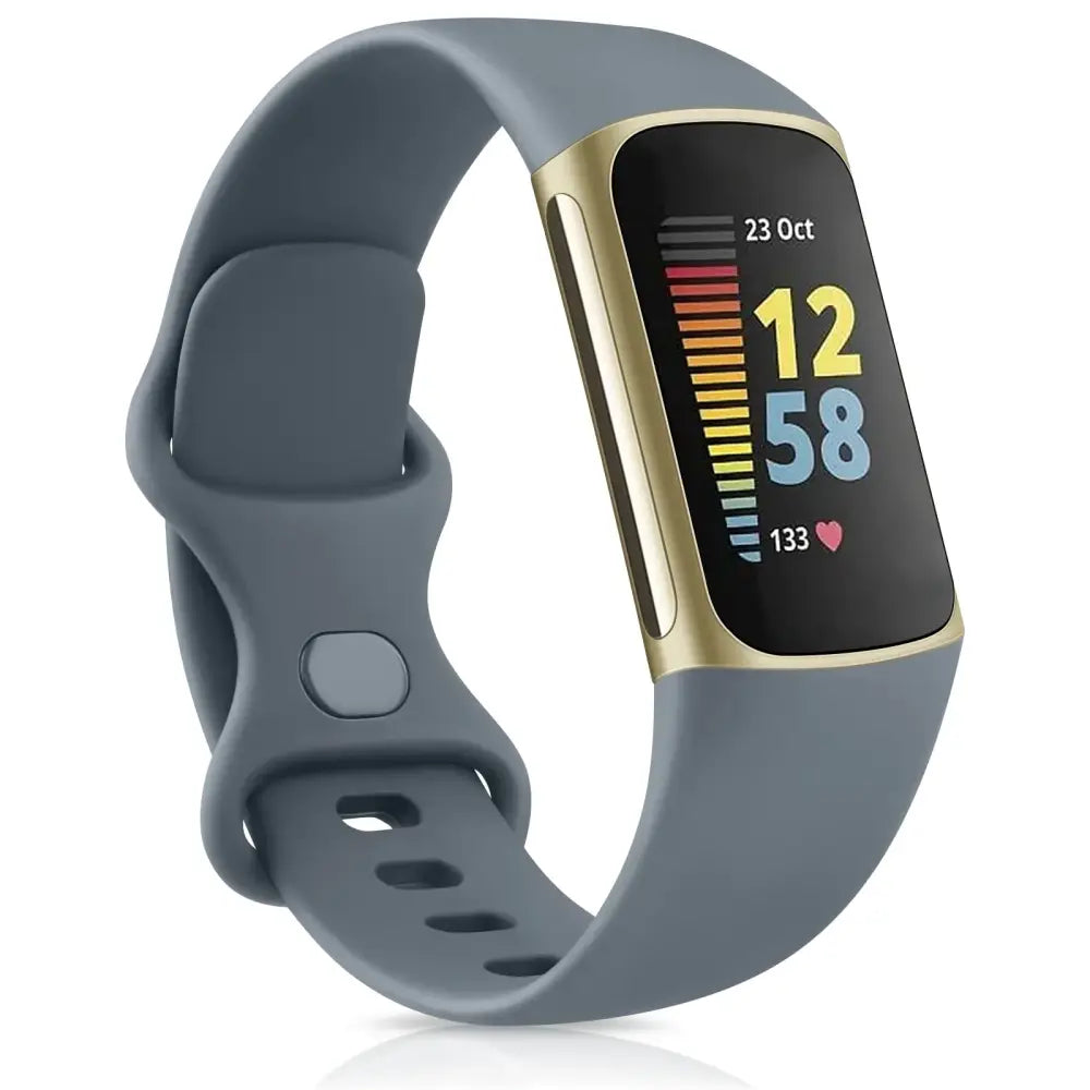 Silicone Sport Strap for the Fitbit Charge 5 Series (25 colours available) - Blue Gray / Small - TWS