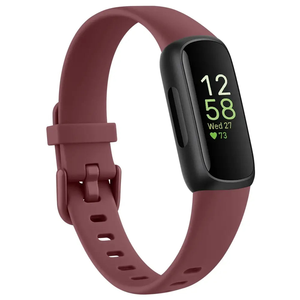 Silicone Sport Strap for the Fitbit Inspire 3 Series (21 colours available) - Burgundy / Fitbit Inspire 3 - TWS