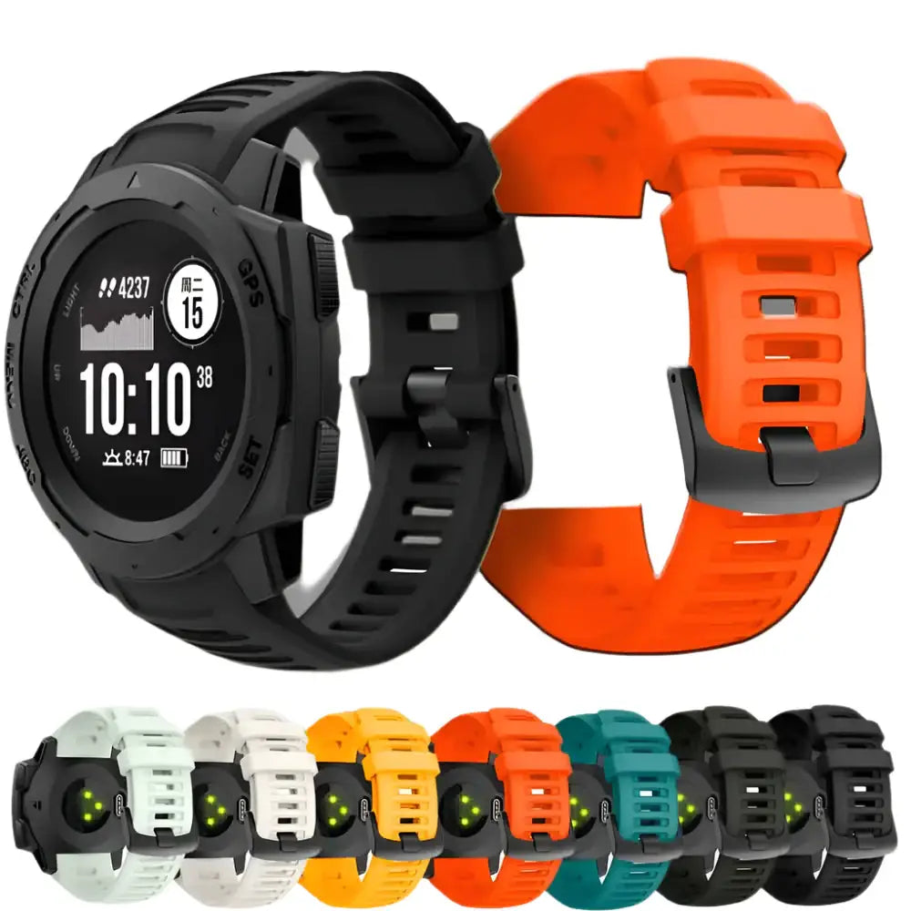 Silicone Sport Strap for the Garmin Instinct Series (22mm) (available in 7 colours) - TWS