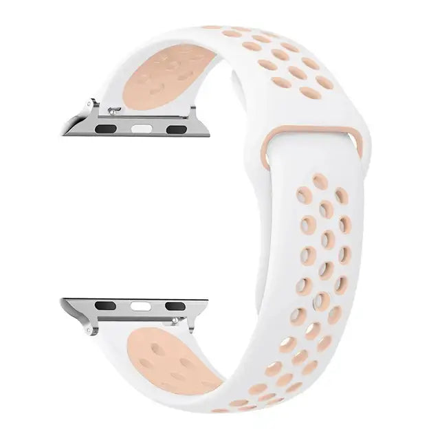 Silicone Sports Strap for the Apple Watch Ultra 2 & Series 10–6 (13 colours available) - White Pink / Series 10 - 46mm
