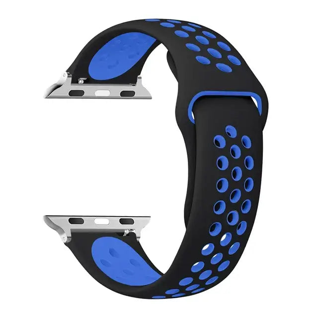 Silicone Sports Strap for the Apple Watch Ultra 2 & Series 10–6 (13 colours available) - Black Blue / Series 10 - 42mm