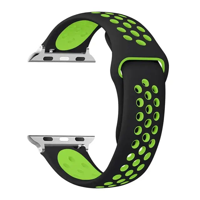 Silicone Sports Strap for the Apple Watch Ultra 2 & Series 10–6 (13 colours available) - Black Green / Series 10 - 46mm