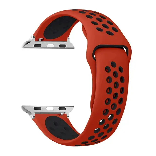 Silicone Sports Strap for the Apple Watch Ultra 2 & Series 10–6 (13 colours available) - Red Black / Series 10 - 46mm