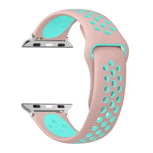 Silicone Sports Strap for the Apple Watch Ultra 2 & Series 10–6 (13 colours available) - Pink Teal / Series 10 - 46mm