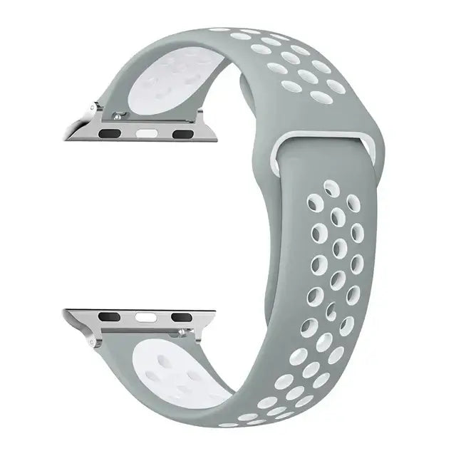Silicone Sports Strap for the Apple Watch Ultra 2 & Series 10–6 (13 colours available) - Gray White / Series 10 - 46mm