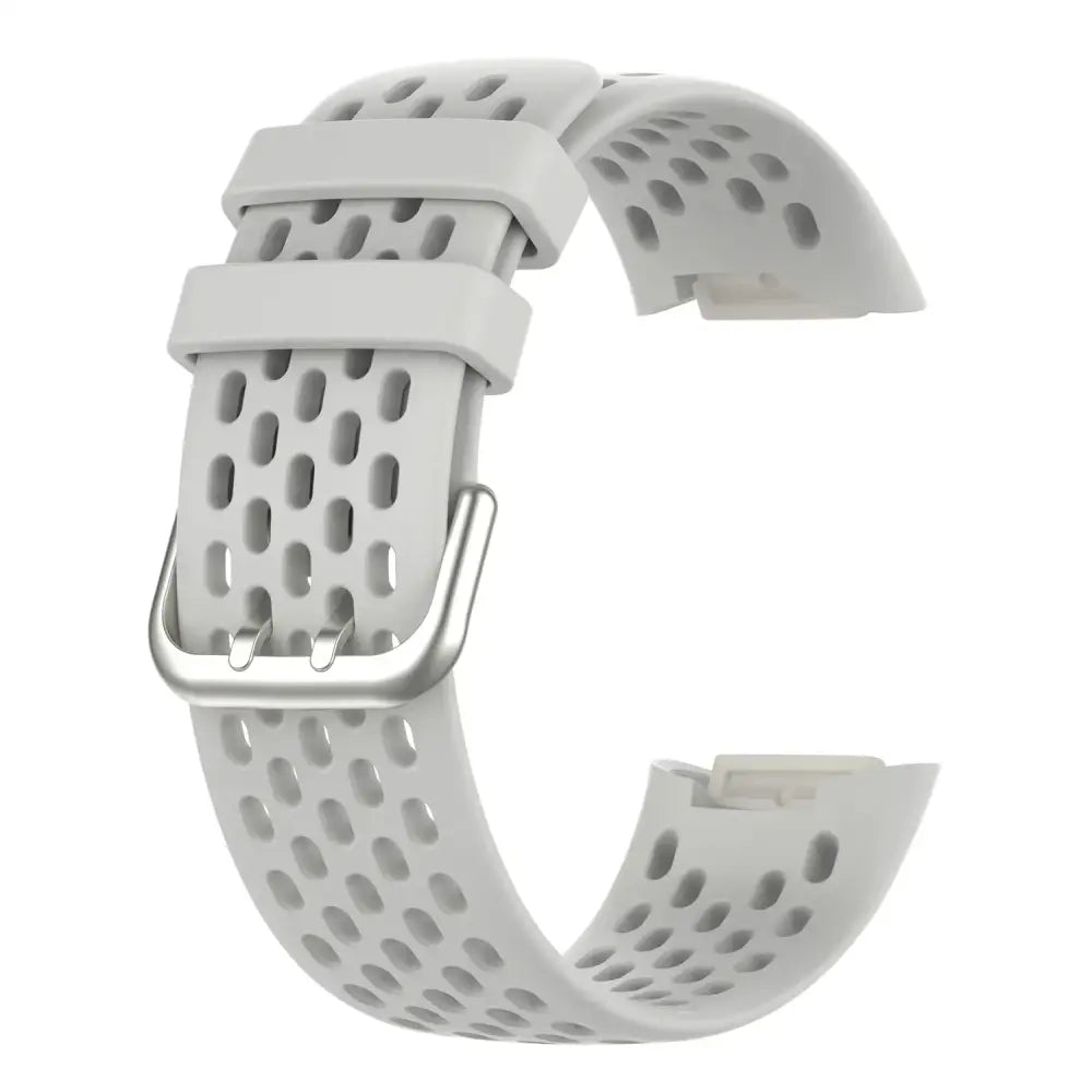 Silicone Sports Strap for the Fitbit Charge 5/6 Series (12 colours available) - Dark White - TWS
