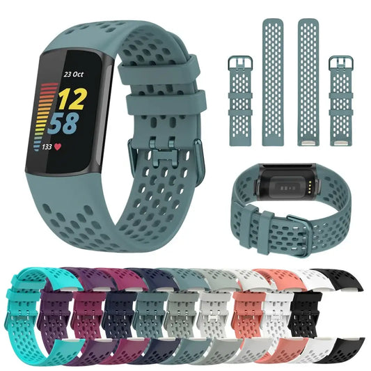 Silicone Sports Strap for the Fitbit Charge 5/6 Series (12 colours available) - TWS