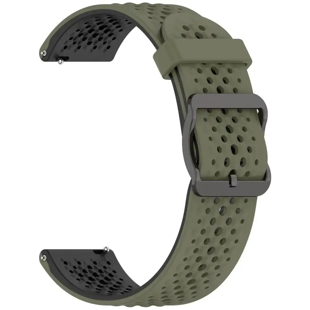 Silicone Strap for the Garmin Forerunner & Venu Series (20mm/22mm) (20 colours available) - Army Green Black / 20mm