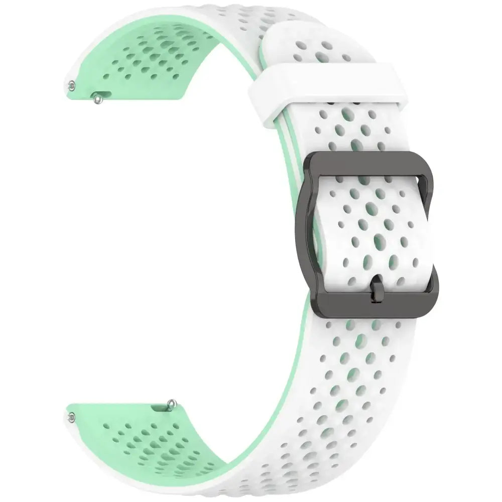Silicone Strap for the Garmin Forerunner & Venu Series (20mm/22mm) (20 colours available) - White Dark Green / 20mm