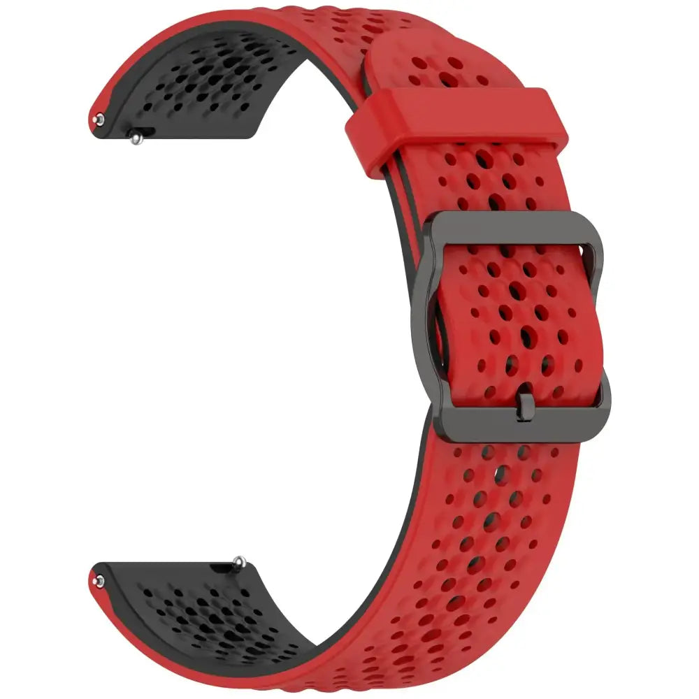 Silicone Strap for the Garmin Forerunner & Venu Series (20mm/22mm) (20 colours available) - Red Black / 20mm - TWS