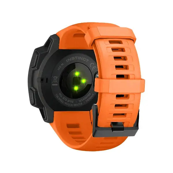 Silicone Strap for the Garmin Instinct 1/2/Esports/Solar Series (22mm) (13 colours available) - Single Orange / Garmin