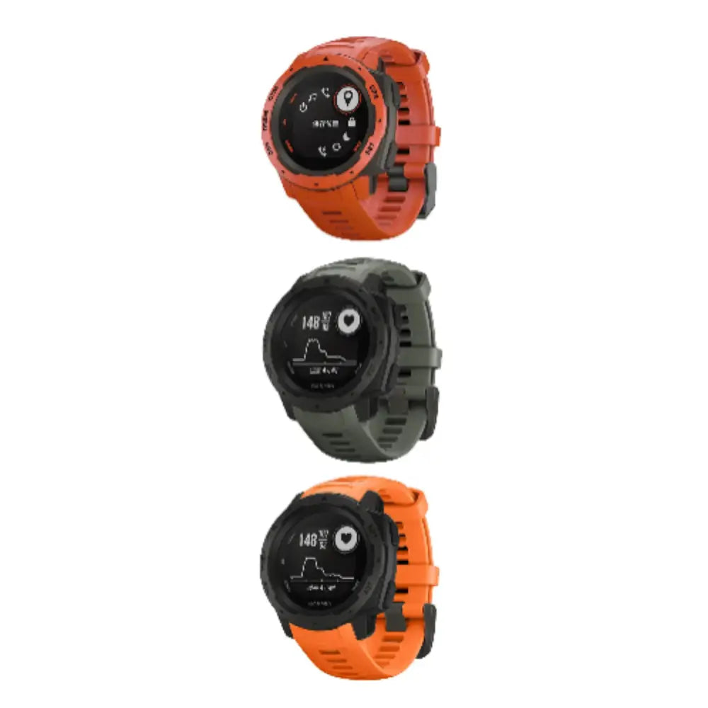Silicone Strap for the Garmin Instinct 1/2/Esports/Solar Series (22mm) (13 colours available) - TWS