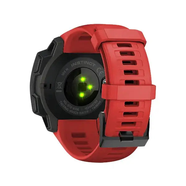 Silicone Strap for the Garmin Instinct 1/2/Esports/Solar Series (22mm) (13 colours available) - Single Red / Garmin