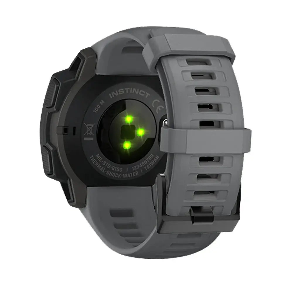 Silicone Strap for the Garmin Instinct 1/2/Esports/Solar Series (22mm) (13 colours available) - Single Graphite Ash