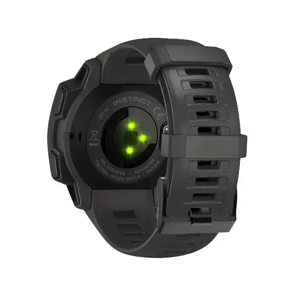 Silicone Strap for the Garmin Instinct 1/2/Esports/Solar Series (22mm) (13 colours available) - Single Black / Garmin
