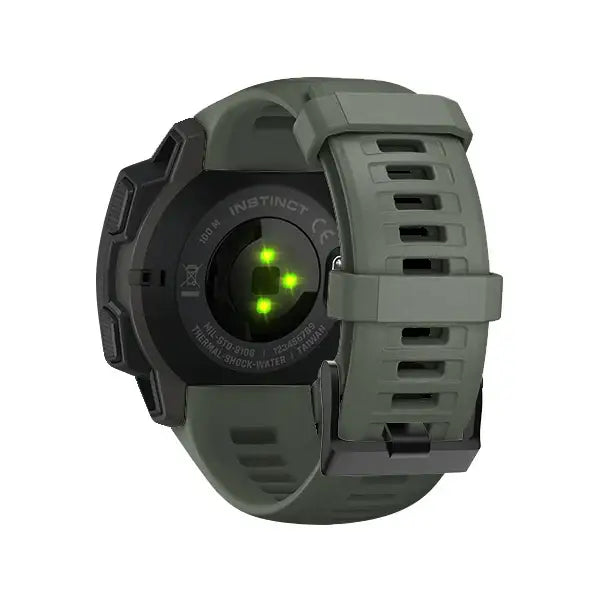 Silicone Strap for the Garmin Instinct 1/2/Esports/Solar Series (22mm) (13 colours available) - Single Army Green