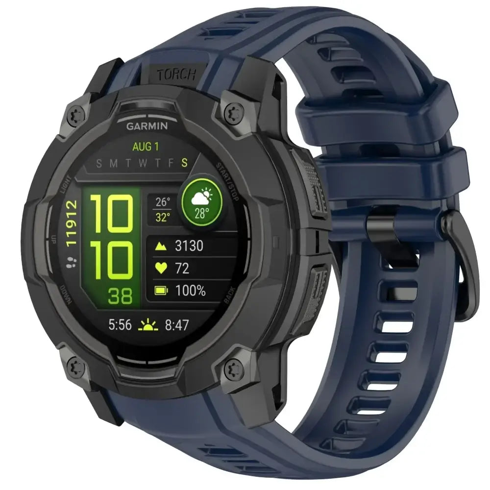 Silicone Strap for the Garmin Instinct 3/3 Solar Series (45 & 50mm) (12 colours available) - Midnight Blue / Garmin