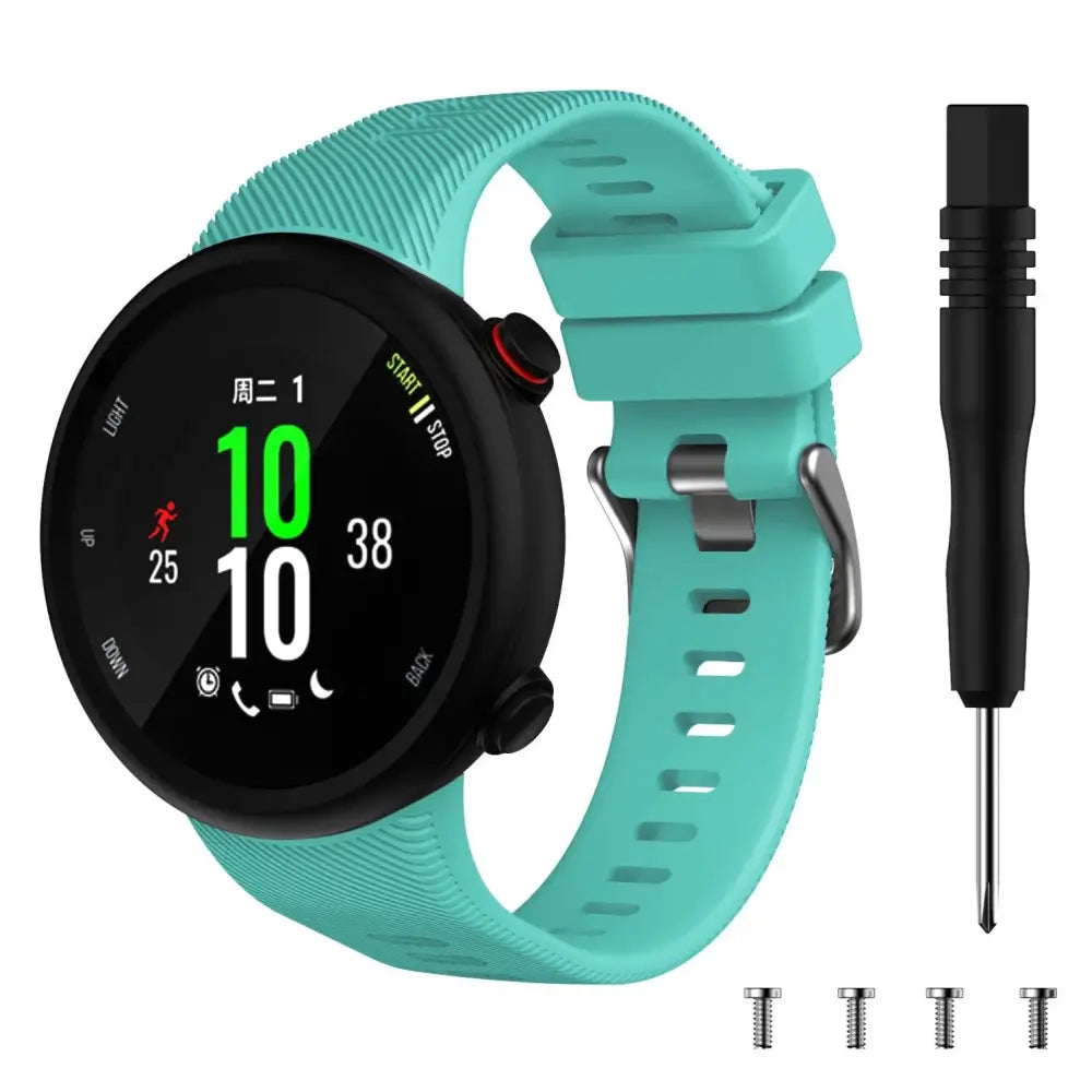 Silicone Strap for the Garmin Swim 2 & Forerunner 45S Series (available in 15 colours) - Dark Green / Garmin Forerunner