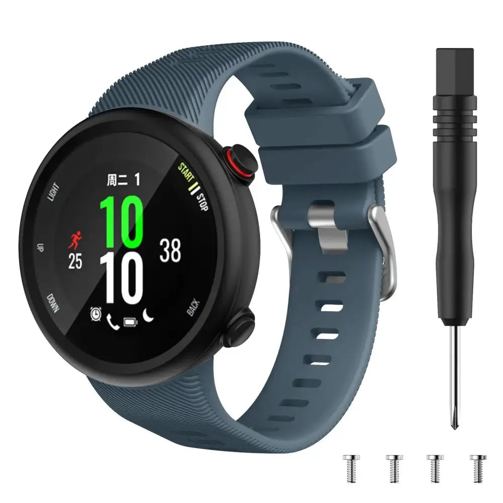 Silicone Strap for the Garmin Swim 2 & Forerunner 45S Series (available in 15 colours) - Navy Blue / Garmin Forerunner