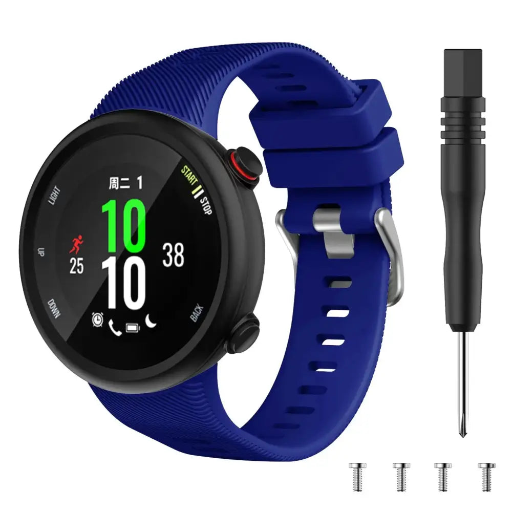 Silicone Strap for the Garmin Swim 2 & Forerunner 45S Series (available in 15 colours) - Midnight Blue / Garmin