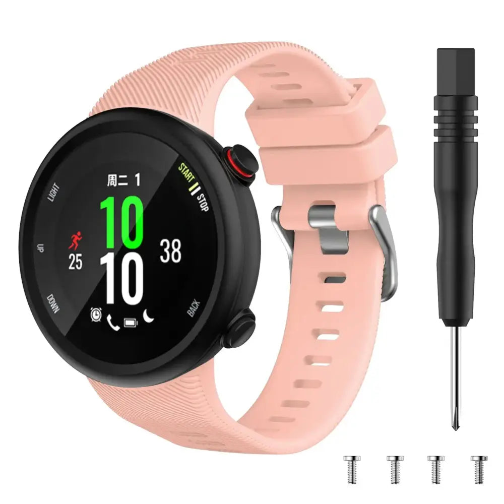Silicone Strap for the Garmin Swim 2 & Forerunner 45S Series (available in 15 colours) - Pink / Garmin Forerunner 45s