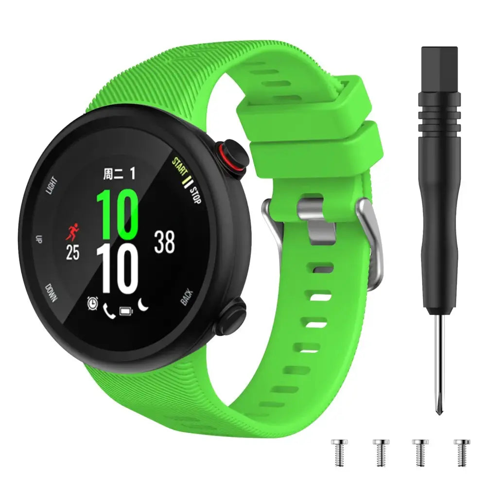 Silicone Strap for the Garmin Swim 2 & Forerunner 45S Series (available in 15 colours) - Green / Garmin Forerunner 45s