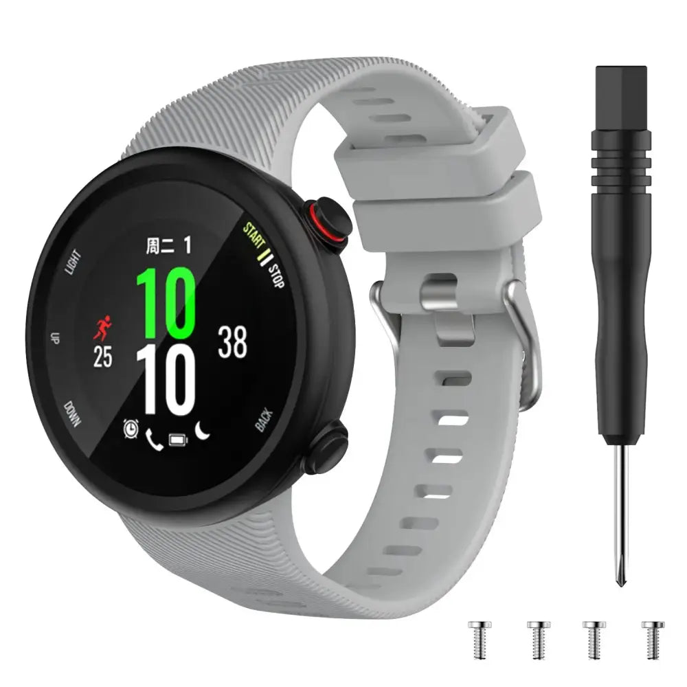 Silicone Strap for the Garmin Swim 2 & Forerunner 45S Series (available in 15 colours) - Gray / Garmin Forerunner 45s
